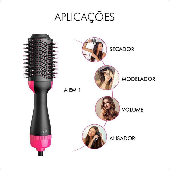 Escova Secadora Elétrica 3 Em 1 Profissional Alisa Seca 110V