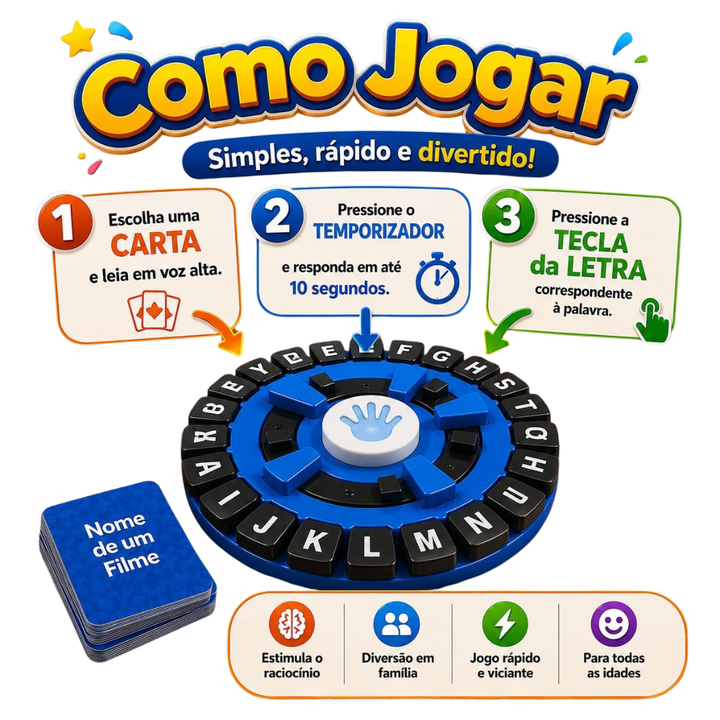 Jogo Stop Eletrônico Educativo com Timer de 10 Segundos