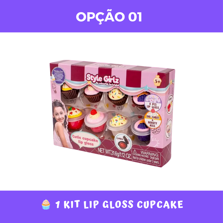 Kit 8 Gloss Infantil Cupcake