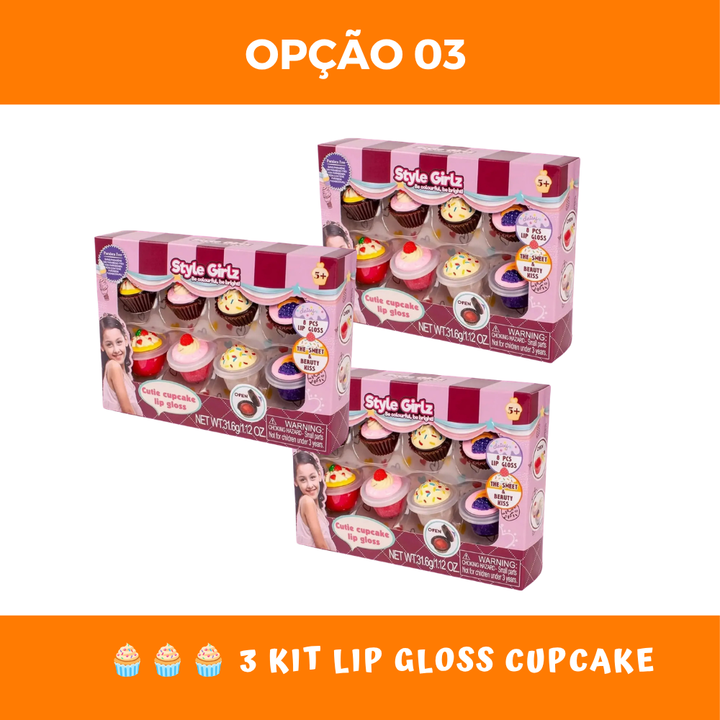 Kit 8 Gloss Infantil Cupcake