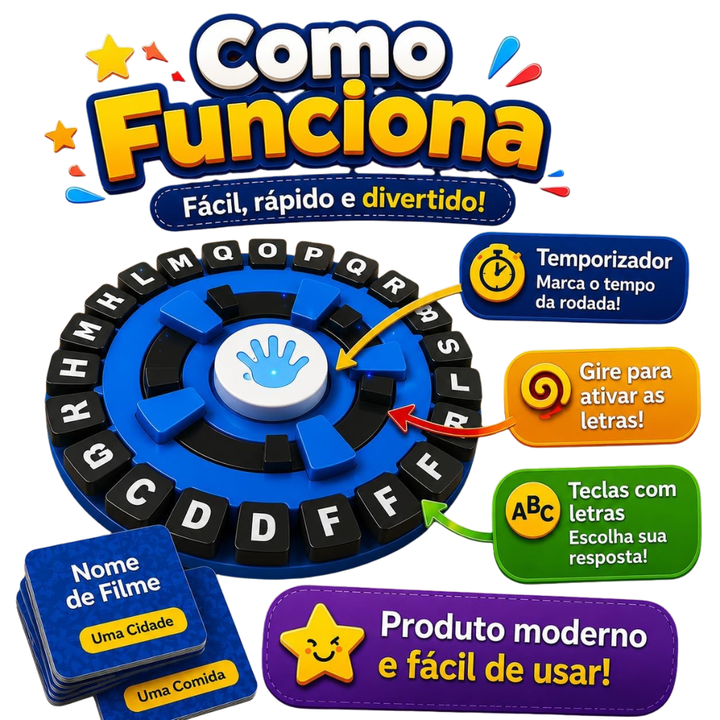 Jogo Stop Eletrônico Educativo com Timer de 10 Segundos