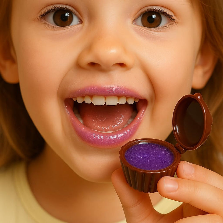 Kit 8 Cupcake Gloss Infantil, Hidratante Labial
