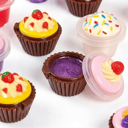 Kit 8 Cupcake Gloss Infantil, Hidratante Labial