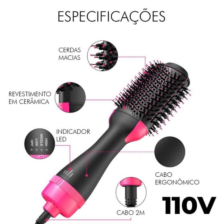 Escova Secadora Elétrica 3 Em 1 Profissional Alisa Seca 110V