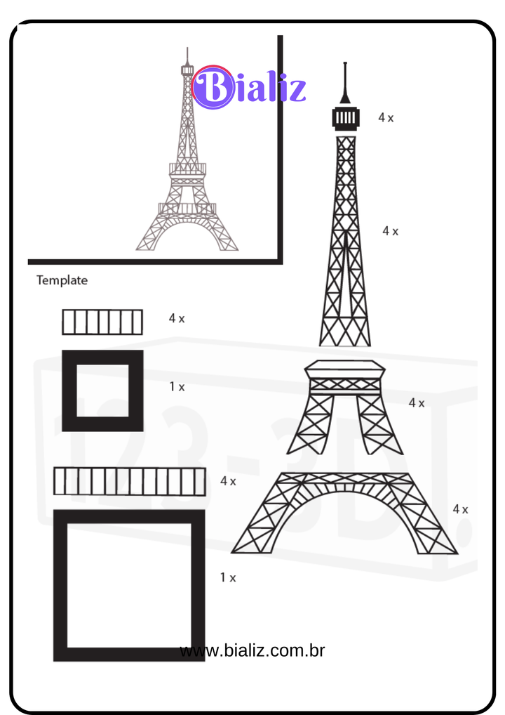 Moldes PDF Caneta Toyprint 3D  - Bializ