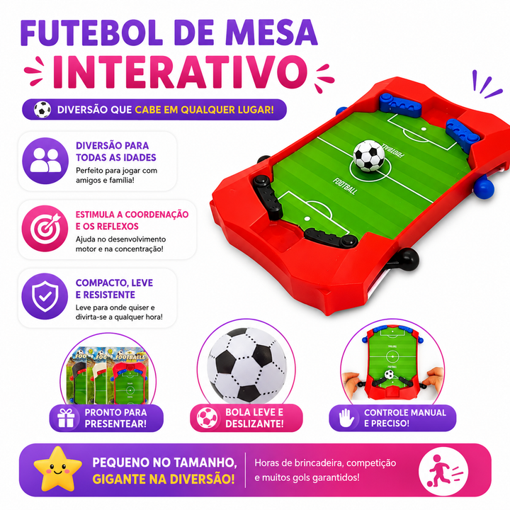 Mini Jogo de Futebol de Mesa Portátil – Diversão Garantida