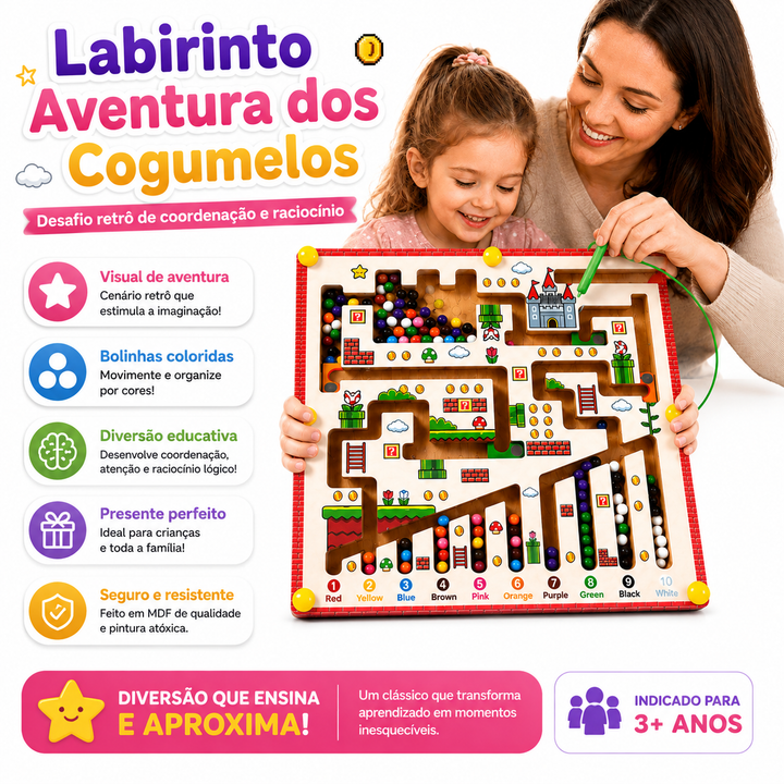Jogo Aventura Game Retrô Labirinto Magnético Reino Mágico