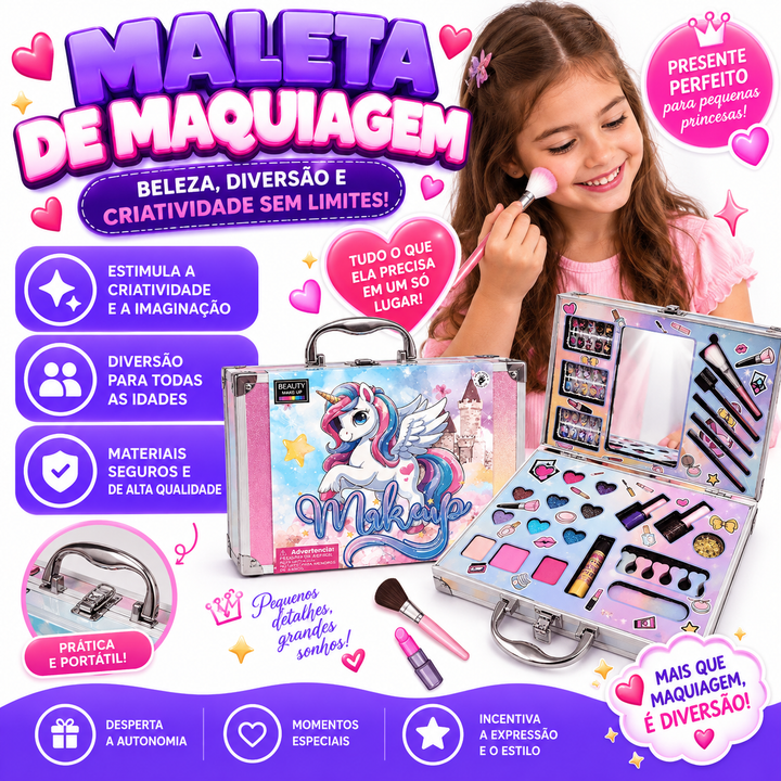 Maleta Mágica de Maquiagem Unicórnio