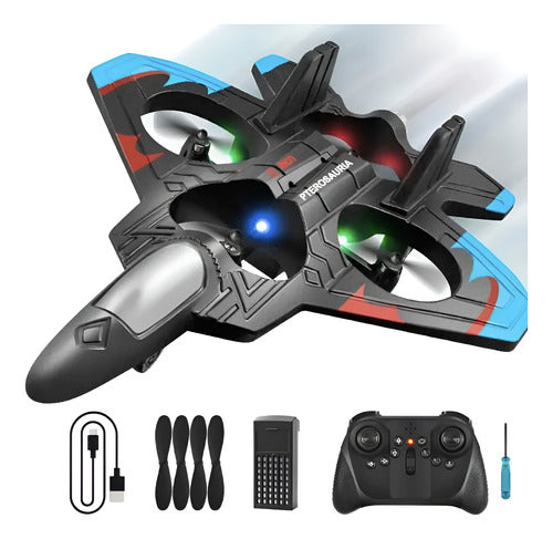 Avião Drone Controle Remoto 2.4ghz 4 Motores