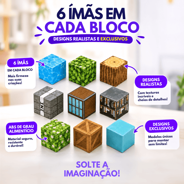 Blocos Magnéticos Crie, Construa e Descubra! 🧠