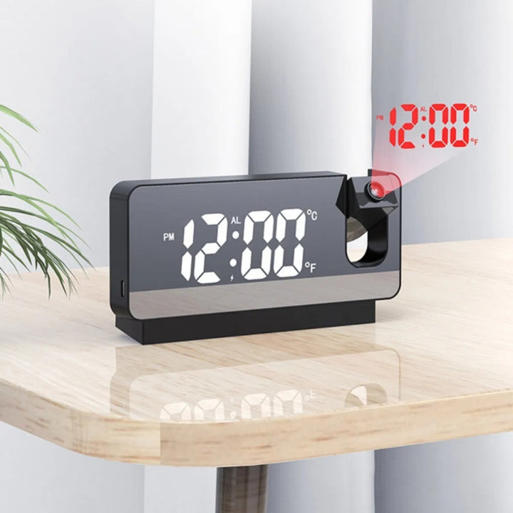 Relógio Despertador Digital Led Projetor De Hora Na Parede