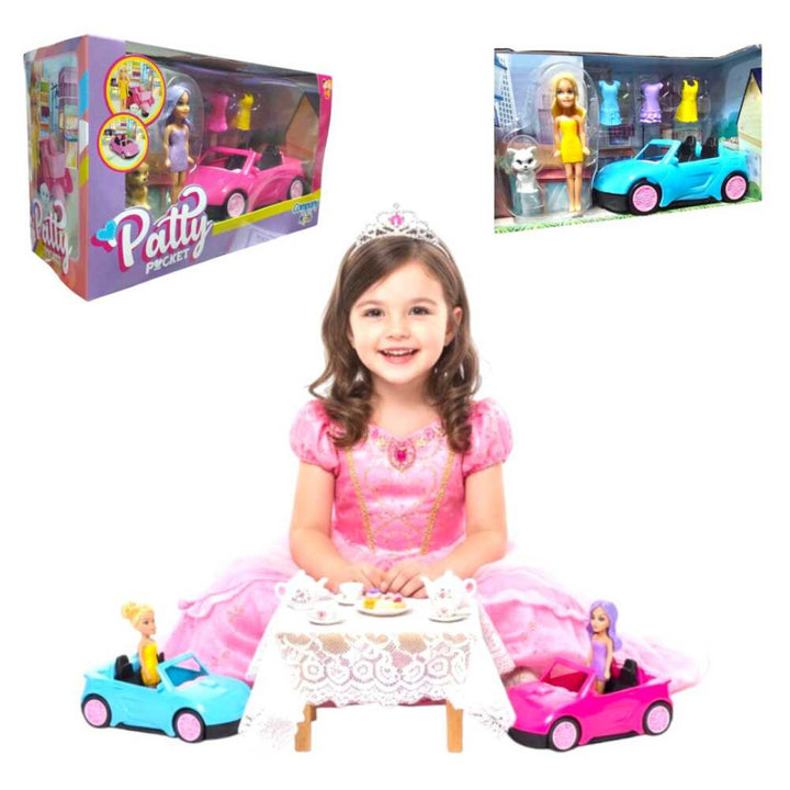 Boneca Polly Patty Com Carro E Acessorios