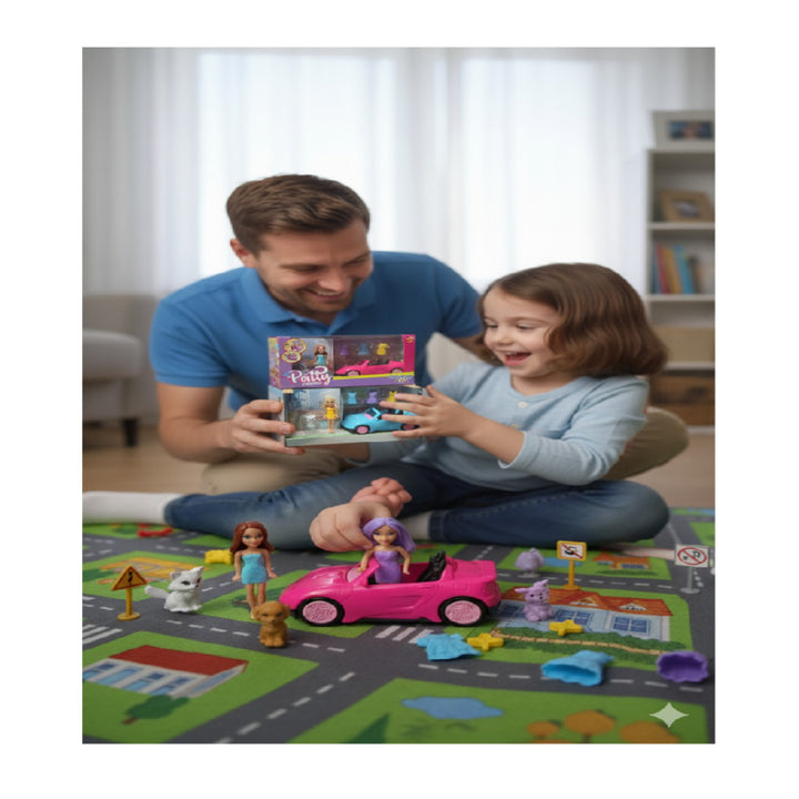 Boneca Polly Patty Com Carro E Acessorios