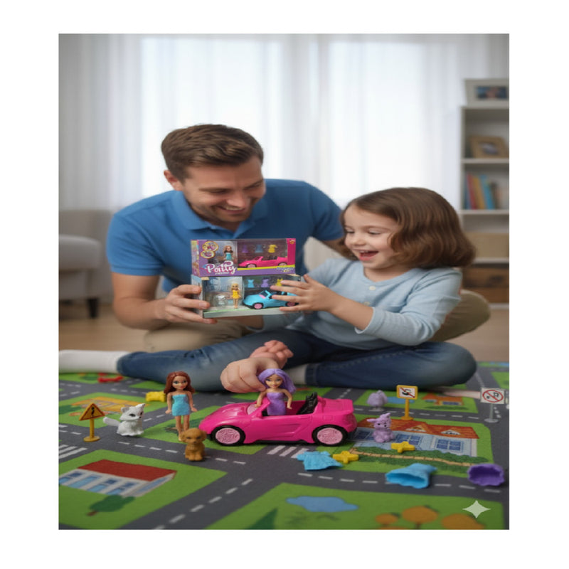 Boneca Polly Patty Com Carro E Acessorios