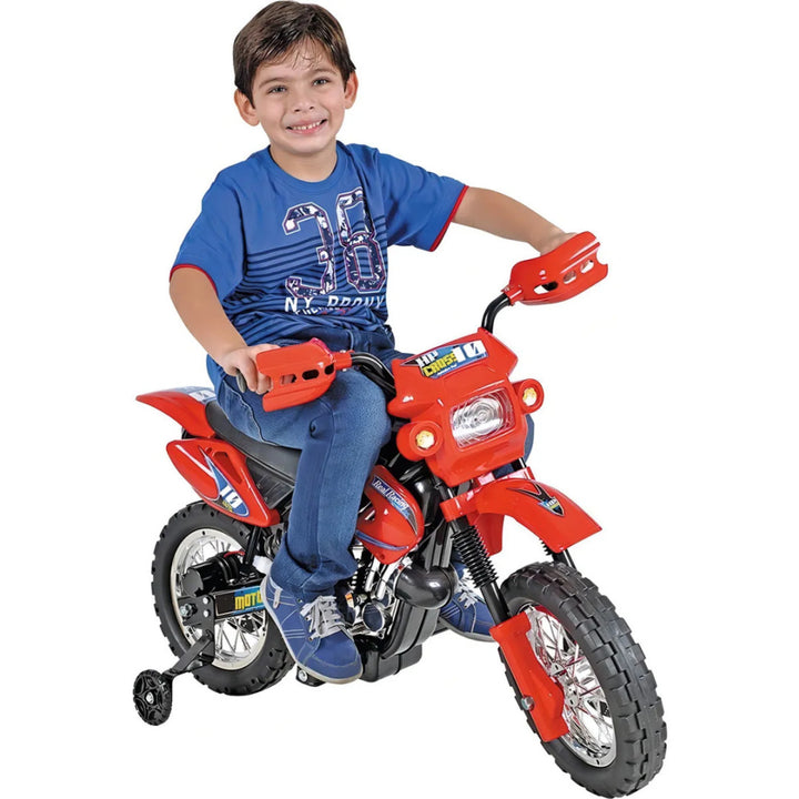 Moto Elétrica Infantil Motocross 6V Recarregável Resistent