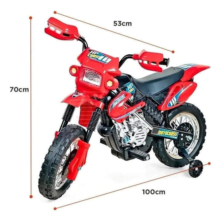 Moto Elétrica Infantil Motocross 6V Recarregável Resistent
