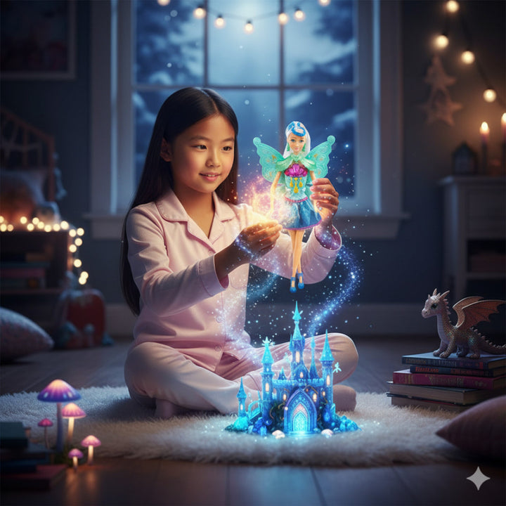 Boneca Com Asas C/ Brilho Ballet Articulada 30Cm - Promoçã