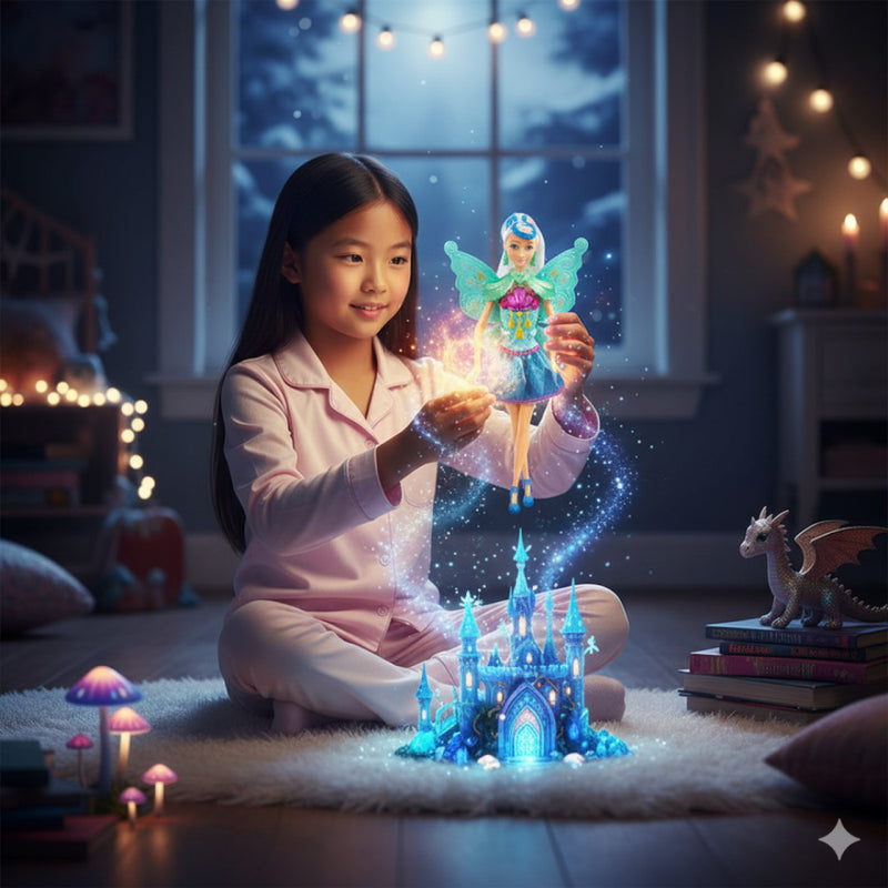 Boneca Com Asas C/ Brilho Ballet Articulada 30Cm - Promoçã