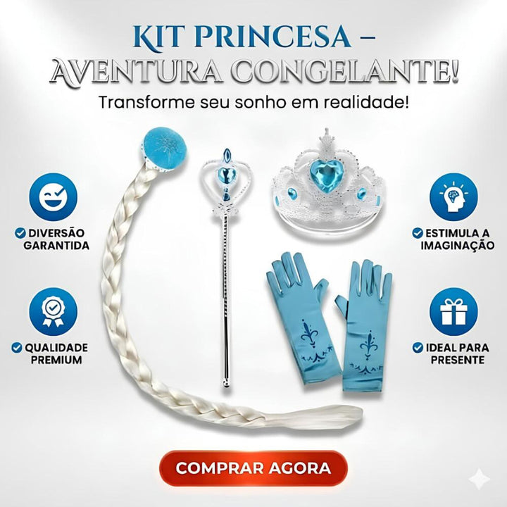 Kit Fantasia Princesa Do Gelo Infantil