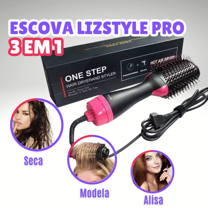 Escova Secadora Elétrica 3 Em 1 Profissional Alisa Seca 110V