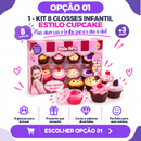 Kit 8 Gloss Infantil Cupcake
