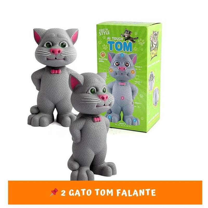 Gato Tom Falante Interativo Repete Fala Responde Ao Toque!