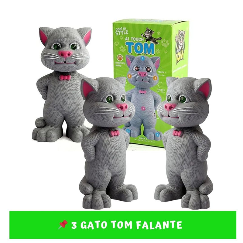 Gato Tom Falante Interativo Repete Fala Responde Ao Toque!