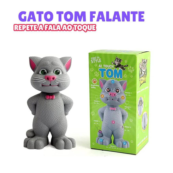 Gato Tom Falante Interativo Repete Fala Responde Ao Toque!
