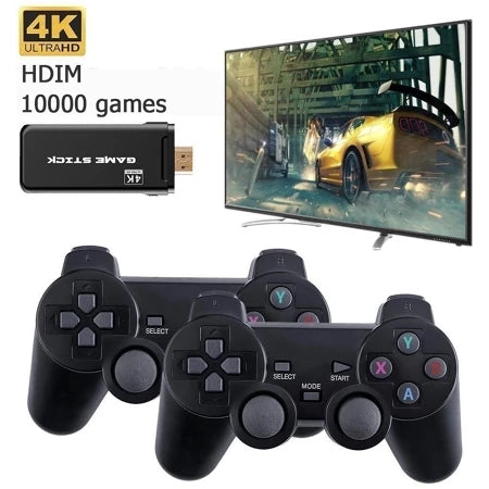 Videogame Stick 10mil 2 Controles Sem Fio 64g + 10000 jogos