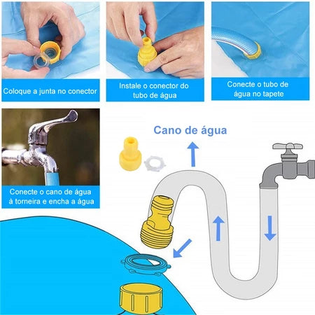 Piscina Inflável Chafariz Infantil Splash Sprinkler Esteira 170cm