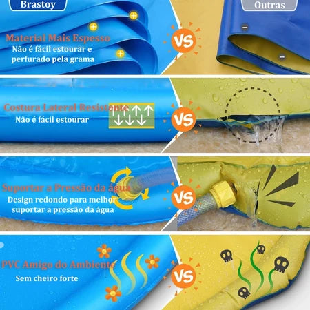 Piscina Inflável Chafariz Infantil Splash Sprinkler Esteira 170cm