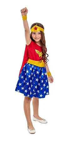 Fantasia Mulher Maravilha Infantil Menina Roupa M