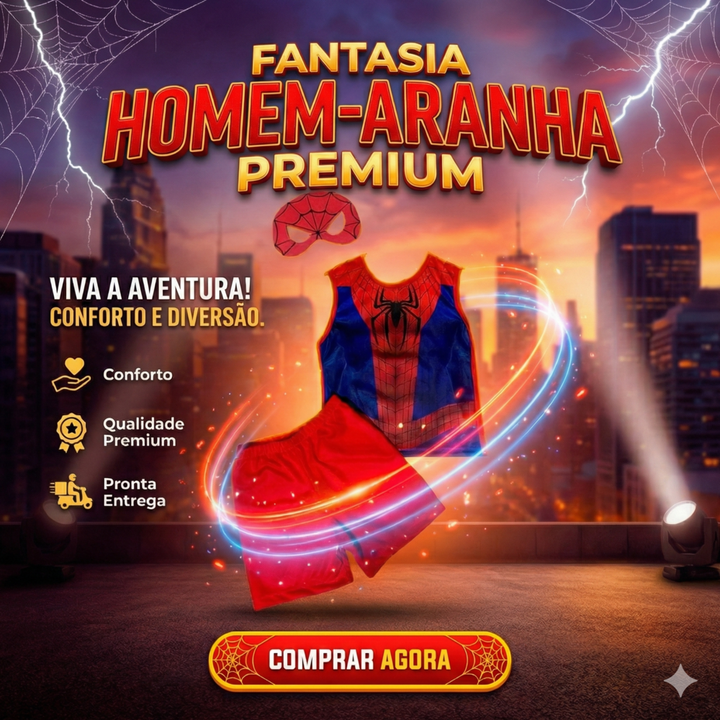 Fantasia Infantil Homem Aranha M