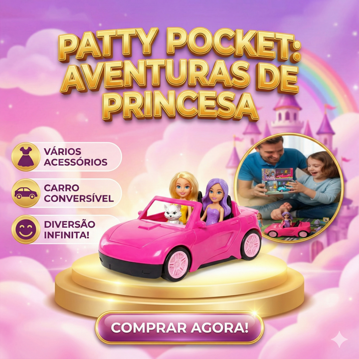 Boneca Polly Patty Com Carro E Acessorios