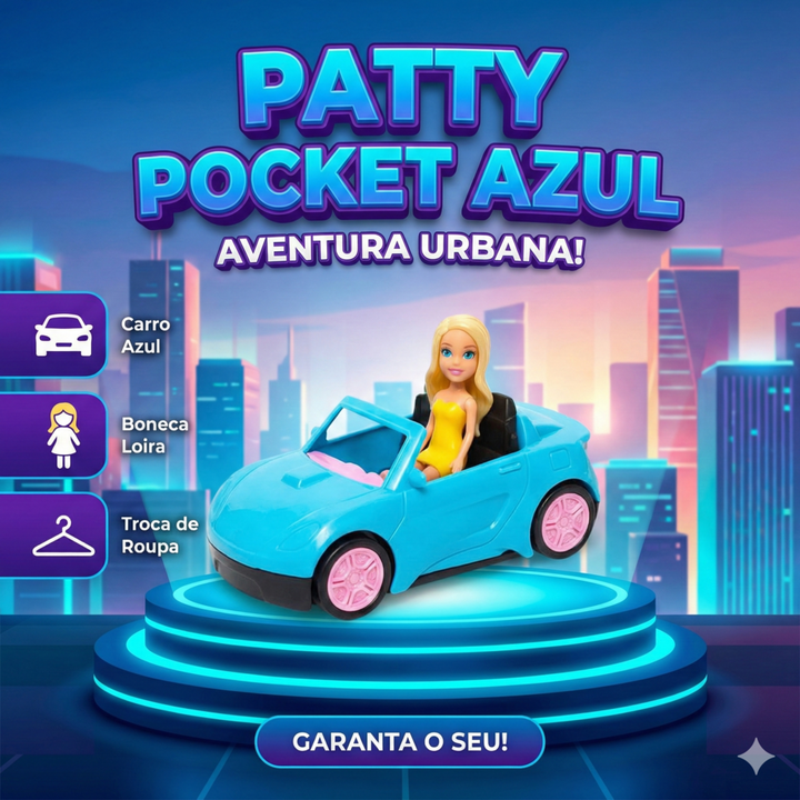 Boneca Polly Patty Com Carro E Acessorios