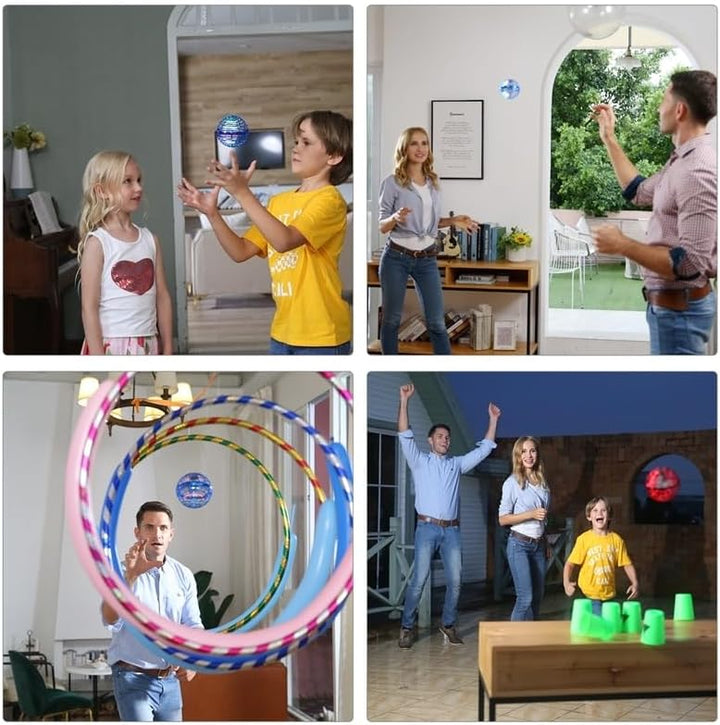 Bola Drone Voador LED Mágico Orb Infantil Spinner Recarrega
