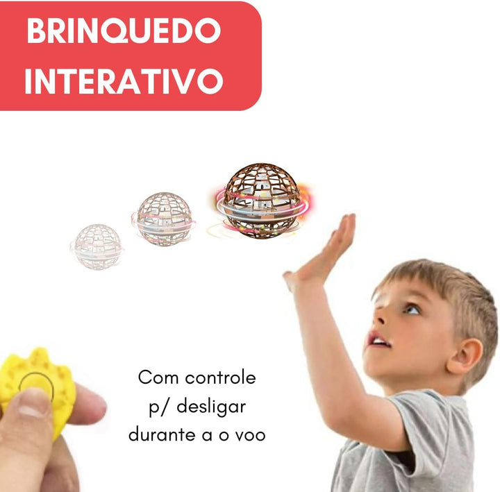 Bola Drone Voador LED Mágico Orb Infantil Spinner Recarrega
