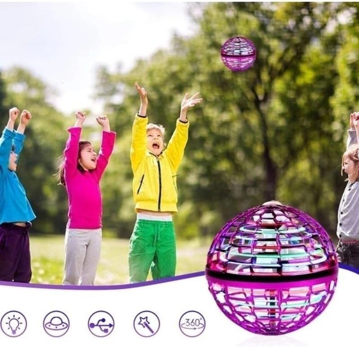 Bola Drone Voador LED Mágico Orb Infantil Spinner Recarrega