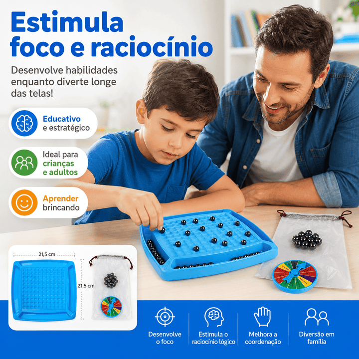 Tabuleiro Jogo Educativo com Esfera Magnética de Estratégia