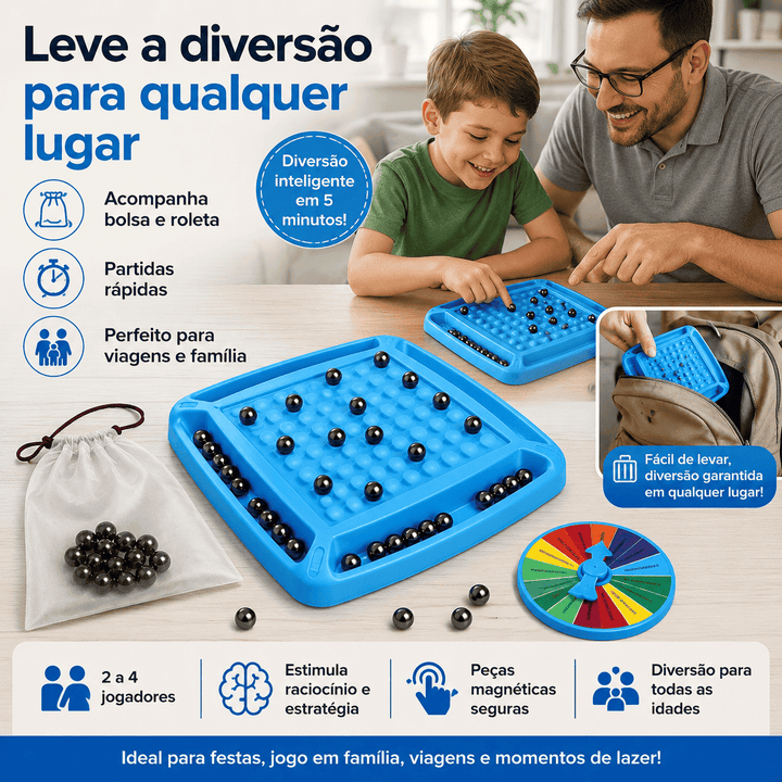 Tabuleiro Jogo Educativo com Esfera Magnética de Estratégia
