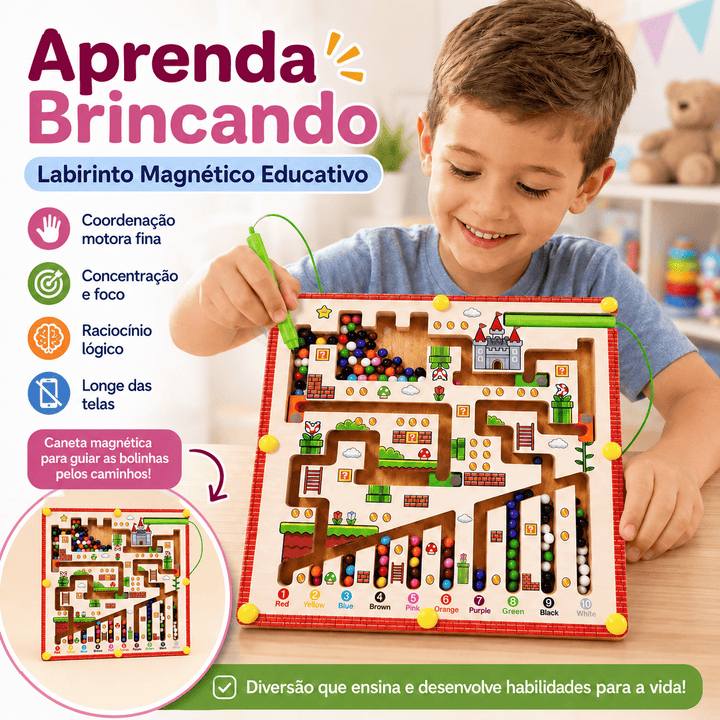 Jogo Aventura Game Retrô Labirinto Magnético Reino Mágico