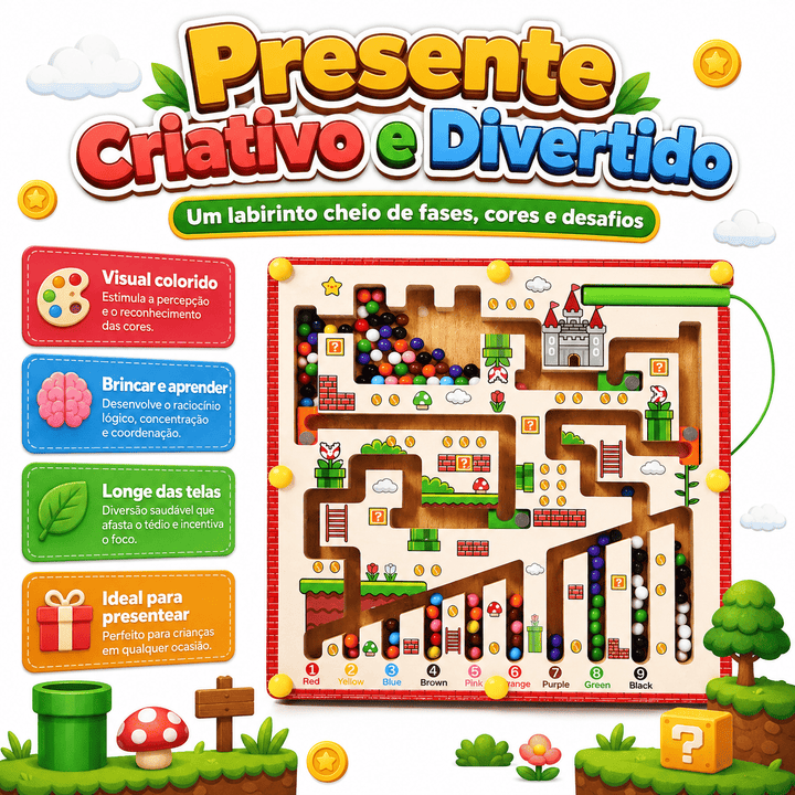 Jogo Aventura Game Retrô Labirinto Magnético Reino Mágico