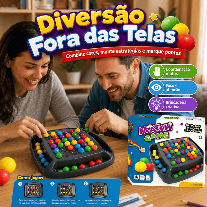 Jogo Match Game Crush Combinação de Cores Puzzle Infantil
