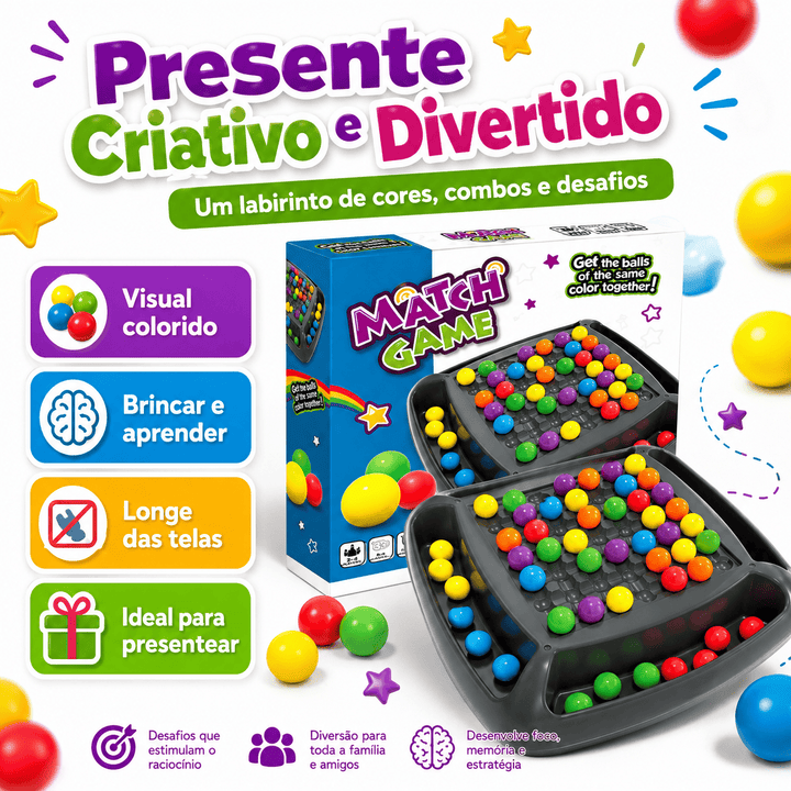Jogo Match Game Crush Combinação de Cores Puzzle Infantil