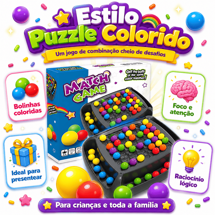 Jogo Match Game Crush Combinação de Cores Puzzle Infantil