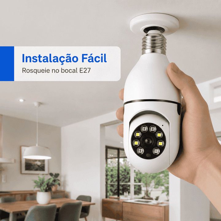 Câmera Lâmpada Smart Wi-Fi Proteja Sua Casa Pelo Celular