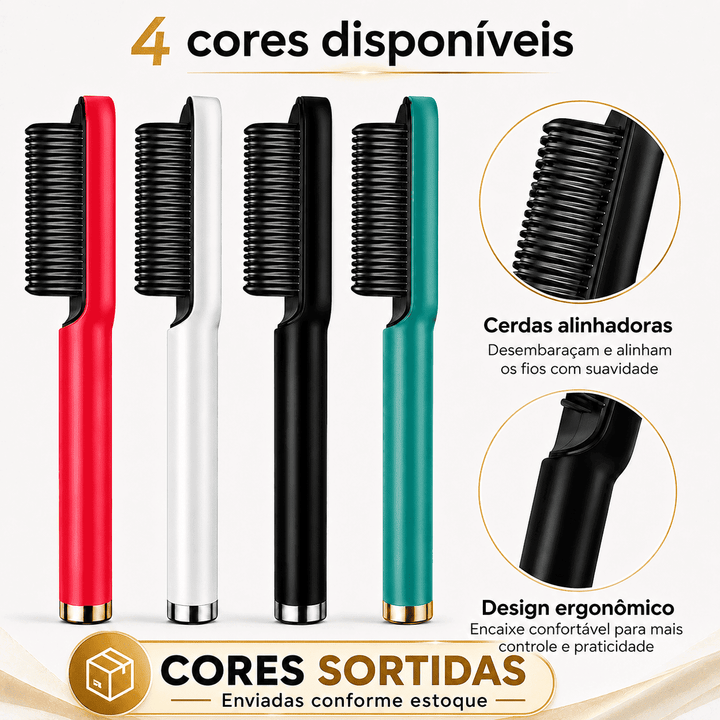 Escova Top Pente Alisador Cabelo Antifrizz Bivolt