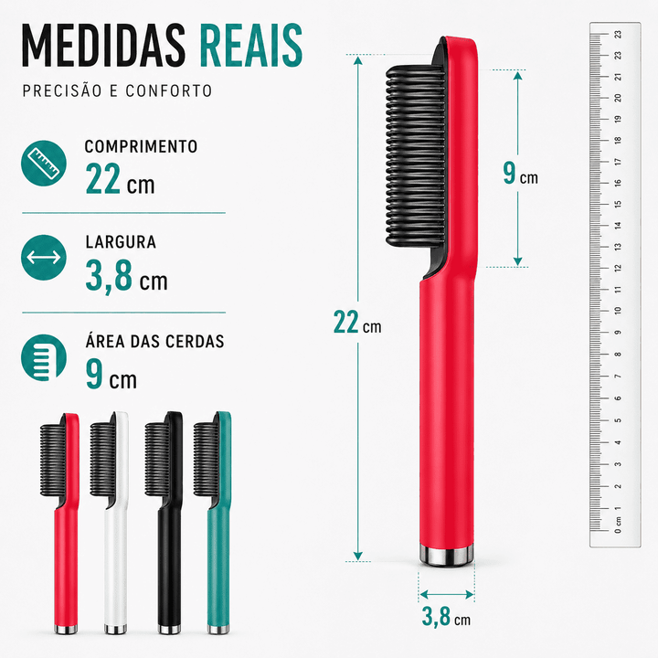 Escova Top Pente Alisador Cabelo Antifrizz Bivolt