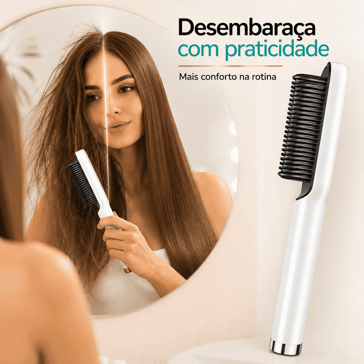 Escova Top Pente Alisador Cabelo Antifrizz Bivolt