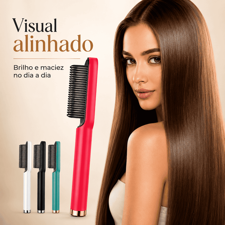 Escova Top Pente Alisador Cabelo Antifrizz Bivolt